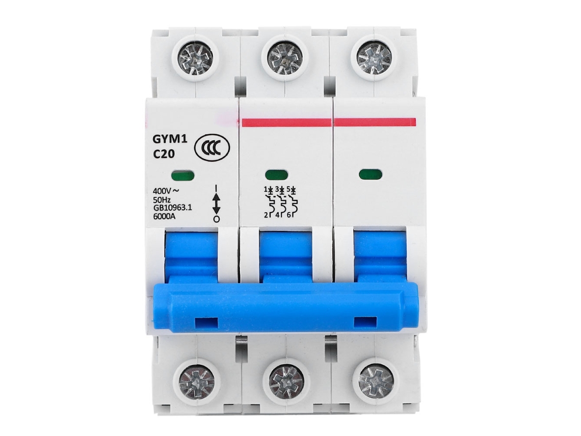 Disjuntor Miniatura 3p Interruptor De Ar Proteção De Circuito 400vca 50/60hz 20a