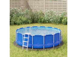 Vidaxl Pano Para Chão De Piscinas Ø244 Cm Poliéster Geotêxtil Cinza