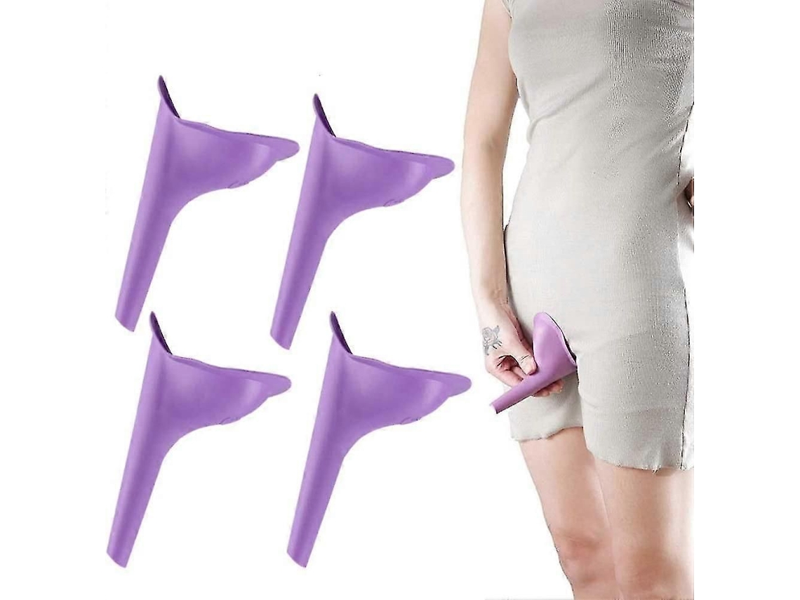 Urinol Feminino Portátil Para Camping E Viagem, 4 Peças, Roxo, 6*4 Polegadas