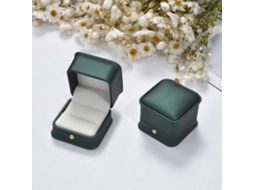 Caixa de Brincos Quadrado Pu Verde Escuro 58x58x45mm AOZORZ