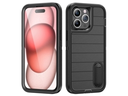 Capa Para Iphone 16 Pro Max 6.9”- Suporte Integrado, Resistente E À Prova De Choque Preto Hexinyigjly