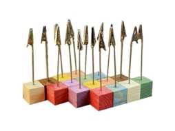 Porta Notas De Madera De Pino Con Clip De Cocodrilo 16 Piezas Para Oficina Hogar Color Aleatorio