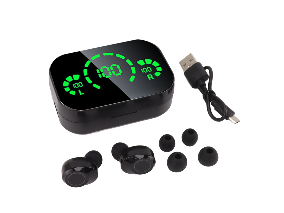 Fones Mali Bluetooth sem fio, controle táctil, display de energia, para laptop e tablet