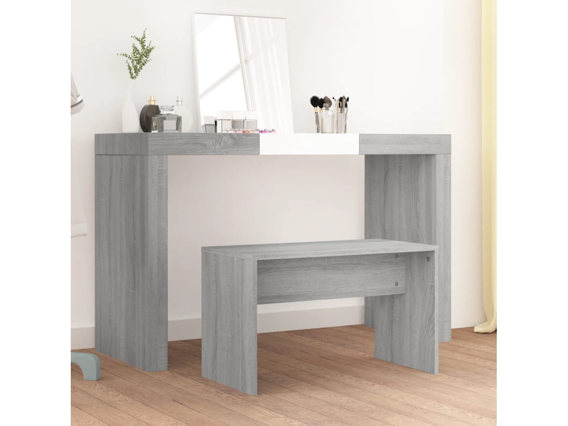 Vidaxl Banco De Toucador 70x35x45cm Derivados Madeira Cinzento Sonoma