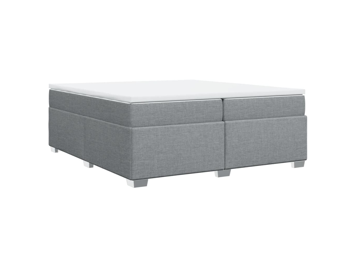 Cama com Molas/colchão 200x200 Cm Tecido Cinza claro MAISON EXCLUSIVE