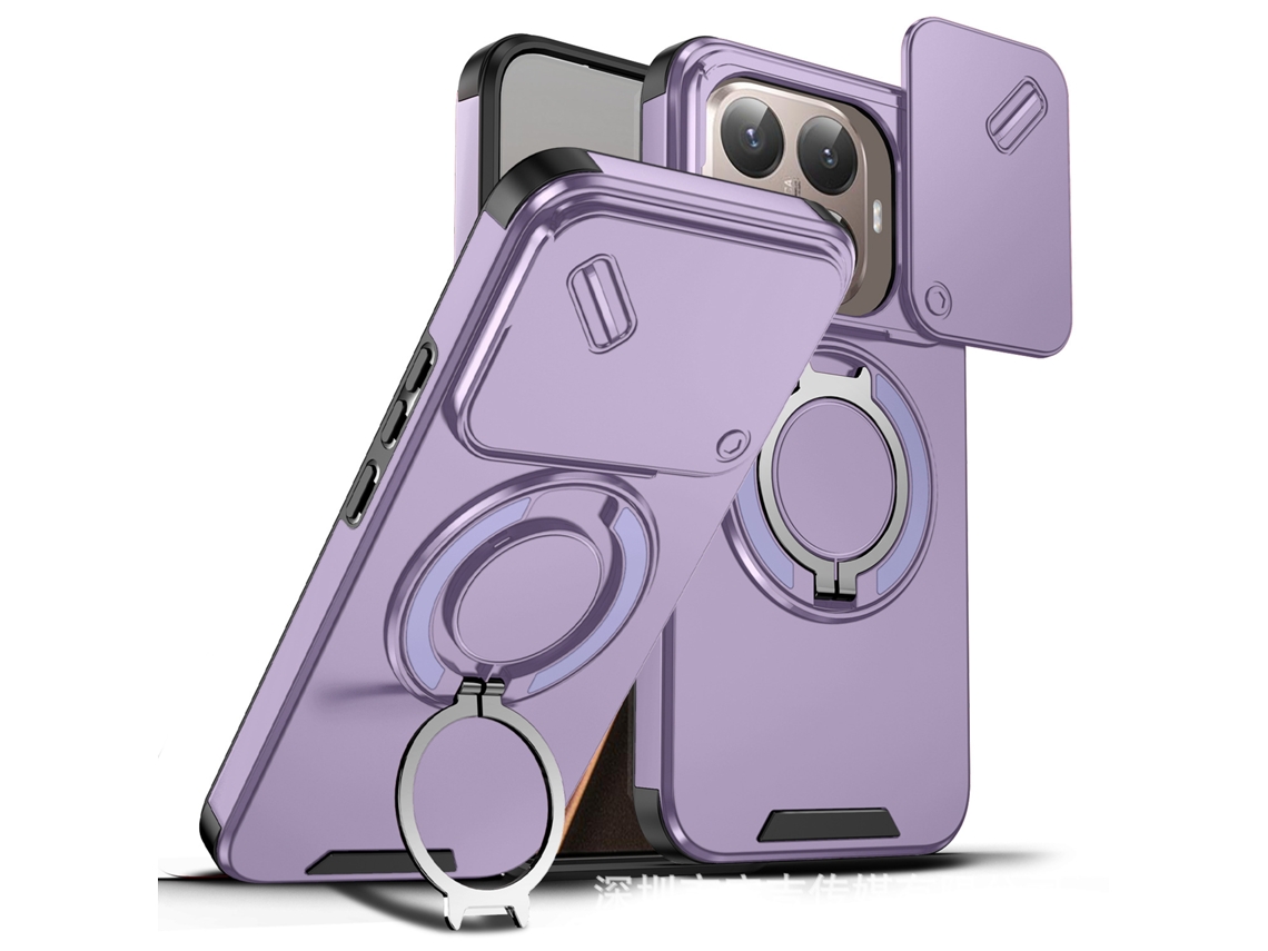 Capa Para Celular Com Suporte E Janela Deslizante Para Proteção Contra Quedas.roxo série Y-leader, Redmi Note 13 Pro Plus 5g (nacional/internacional