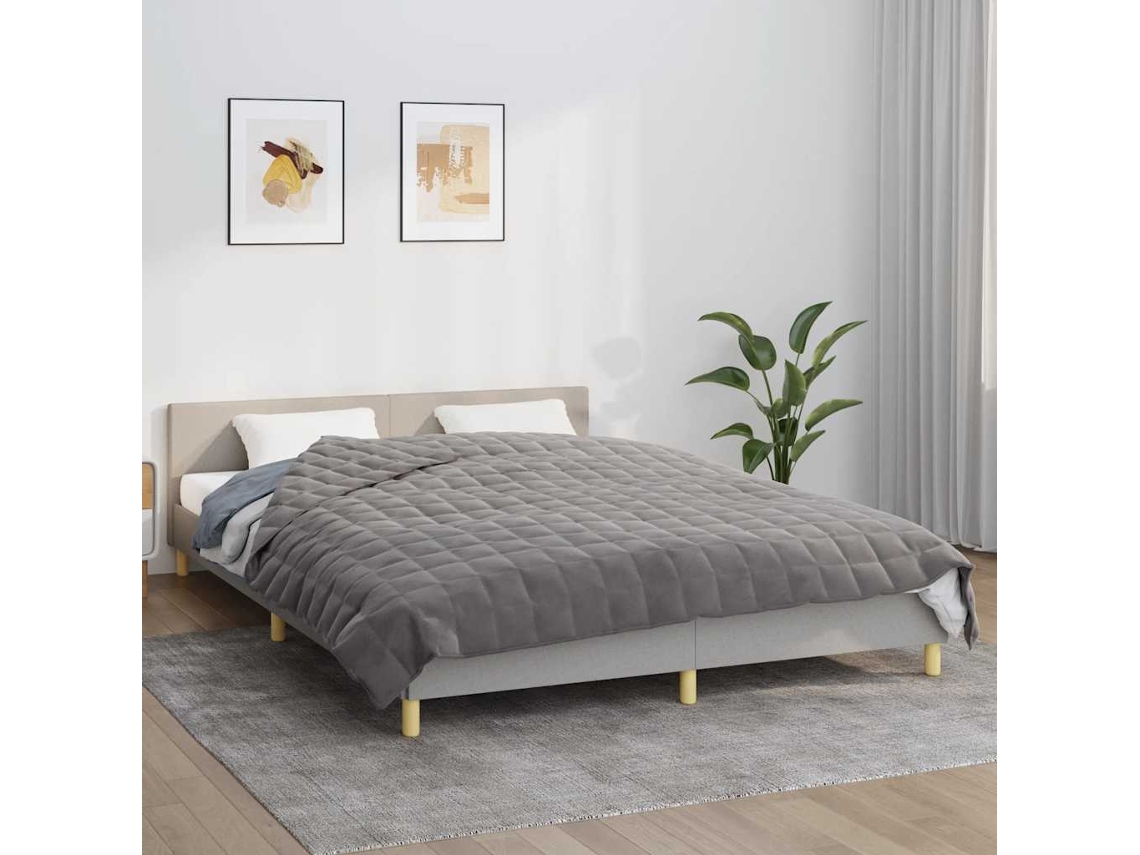 Vidaxl Manta Pesada 13 Kg 200x200 Cm Tecido Cinza