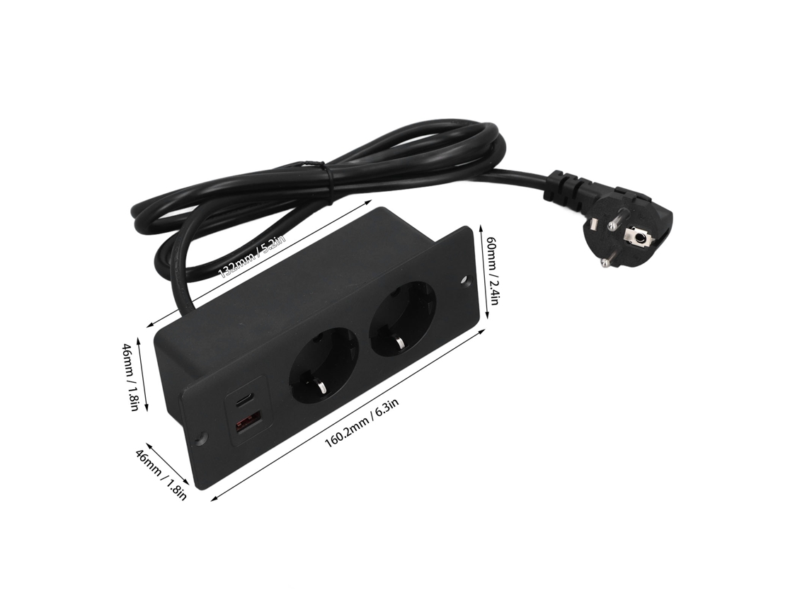 Laxiscreed Adaptador Com Soquetes Embutidos Dual Usb-c E Usb-a, Pd20w Para Carregamento Rápido
