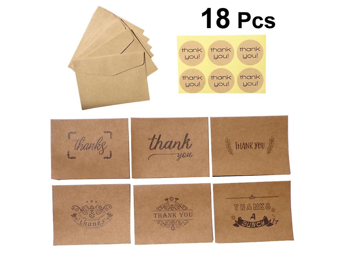 Cartão de Papel Kraft Retrô 18 Unidades ALLINLESS