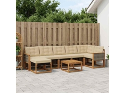 Vidaxl Conjunto De Sofás Para Exterior 8 Pcs Natural E Bege