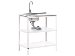 Cozinha de jardim em aço branco Beliani Vilama 80x50x90