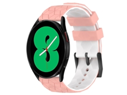 Pulseira De Silicone Bicolor Com Estampa De Futebol Para Samsung Galaxy Watch 4 (44 Mm E 20 Mm).