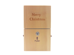 Caja Inútil Descompresión Madera Pino Natural Botones De Metal Para Niños Y Adultos Color Claro Feliz Navidad