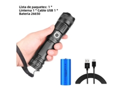Lanterna Led Recarregável com Zoom Ajustável, À Prova D'água e Três Modos de Operação. MDUG