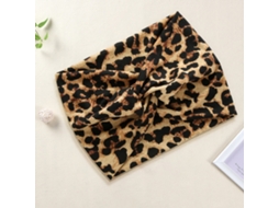 Faixa Cruzada Para Cabelo De Algodão Macio Impresso Leopardo Chic Marrom