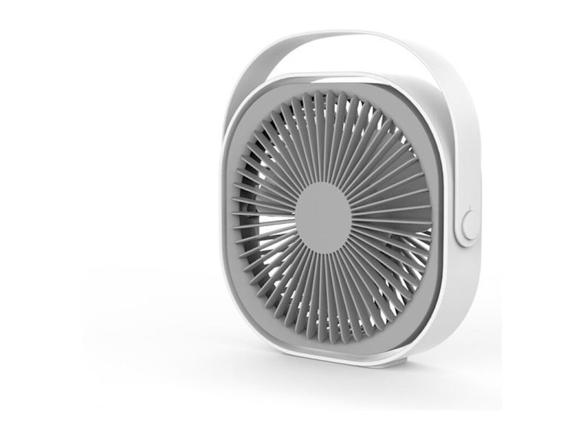 Ventilador Usb Portátil E Silencioso, Branco E Cinza, Com 3 Velocidades, Para Mesa, Casa, Escritório E Camping
