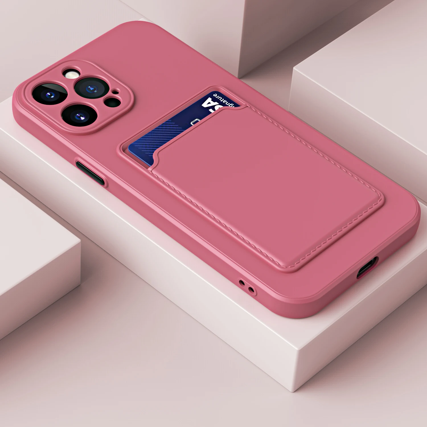 (rosa Vermelho 11 Pro 5,8 Polegadas) Capa Elegante Estilo Carteira Para Celular Com Compartimento Para Cartão, Feita De Material Tpu Macio.