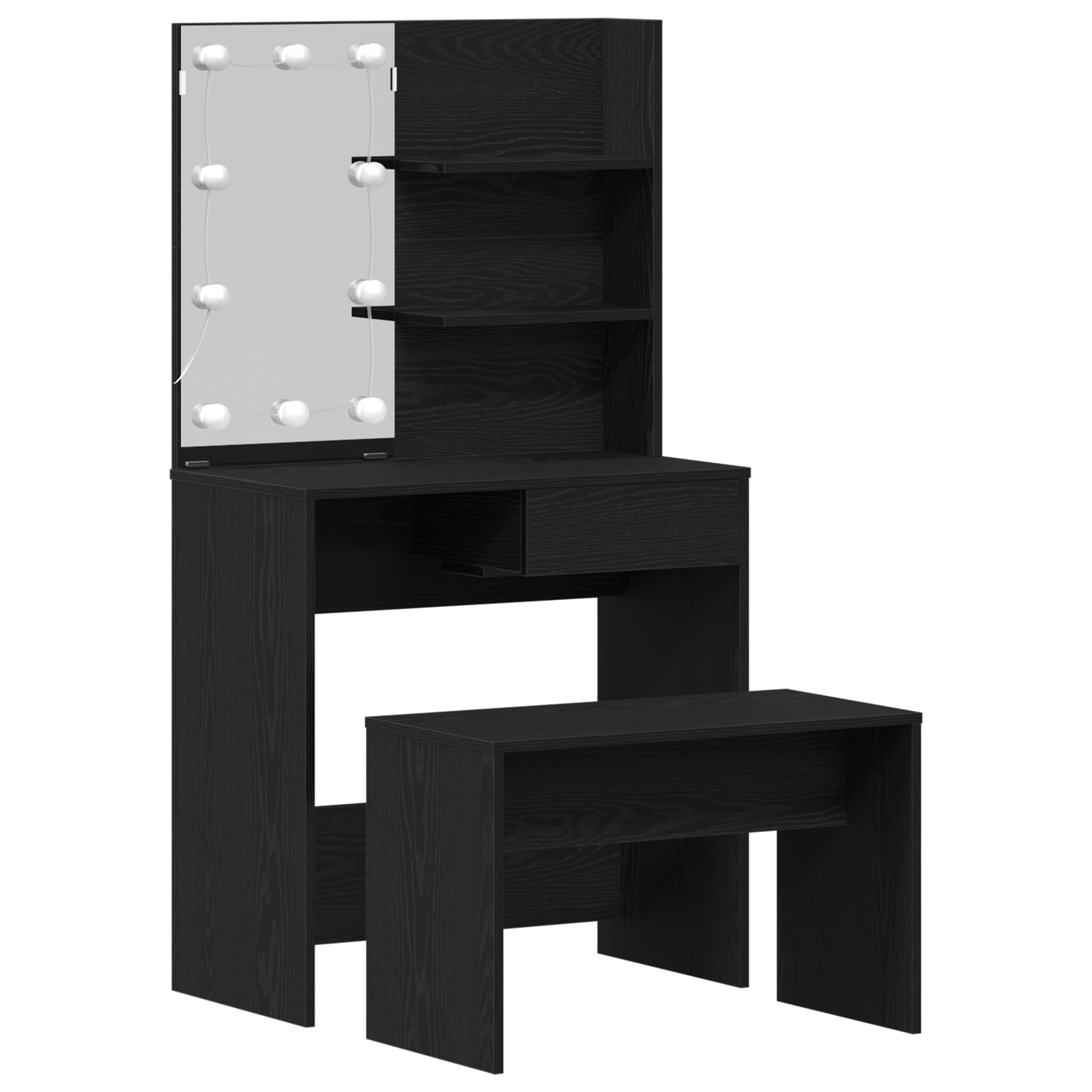 Conjunto 2 Mesa De Vestir Vidaxl Preto Derivados De Madeira (74,5 X 40 X 141 Cm)