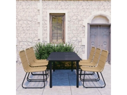 Vidaxl 7 Pcs Conjunto De Jantar Para Exterior Vime Pe E Vidro
