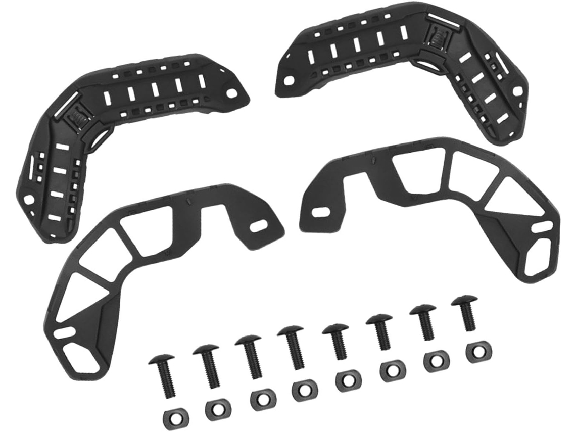 Trilhos Laterais Para Capacete, Trilho Guia, Conector De Montagem Em Nylon, 1par Preto