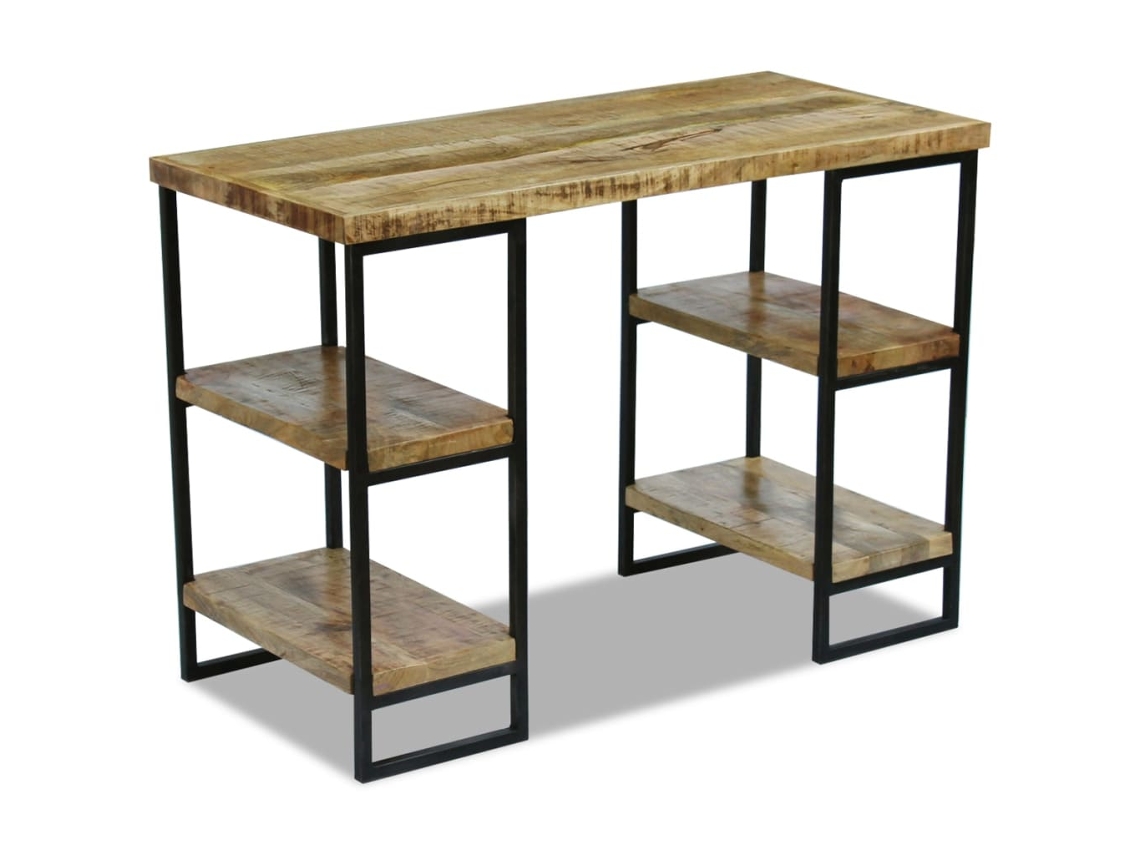 Vidaxl Mesa De Escritório Madeira De Mangueira 110x50x76 Cm
