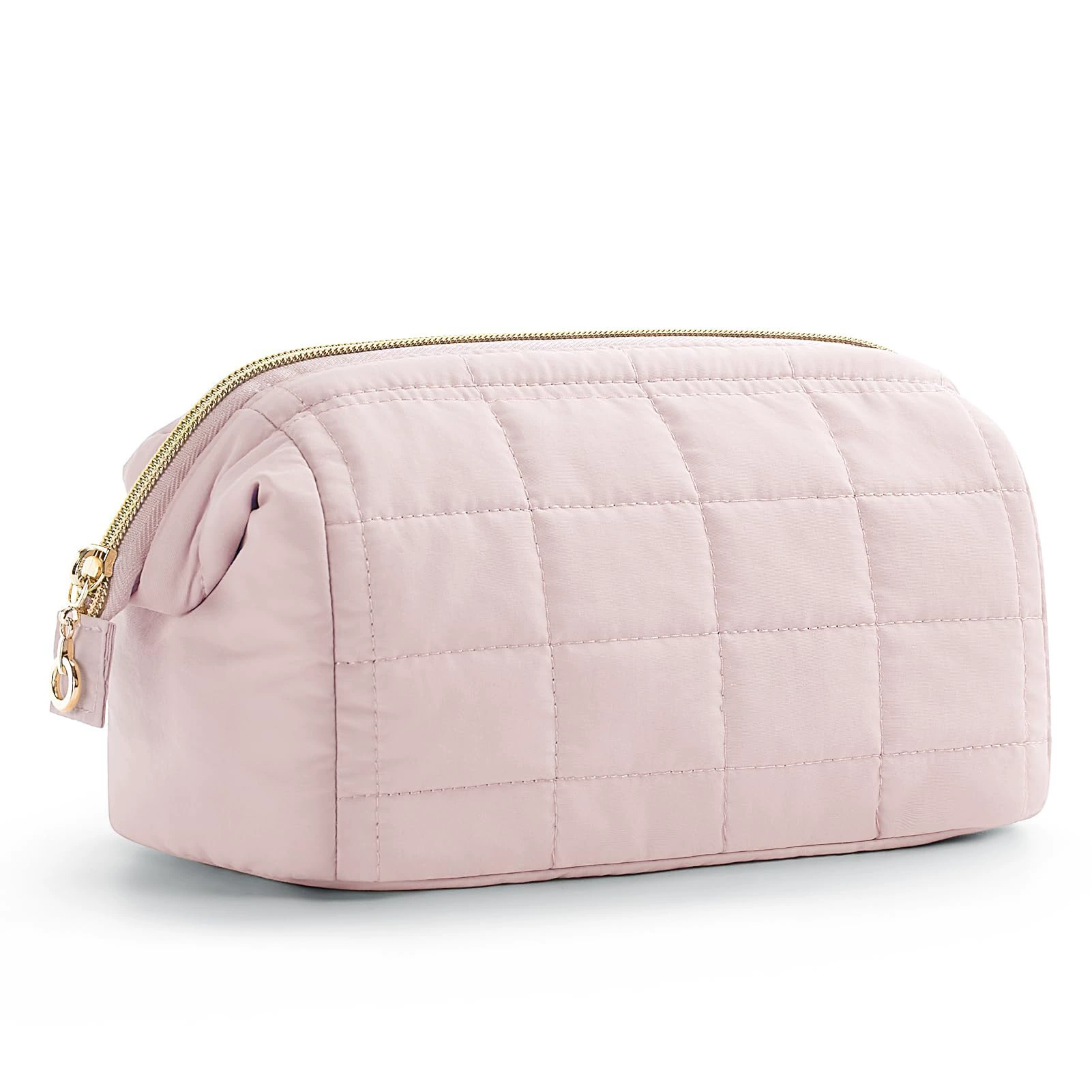 Necessaire Rosa Pluma Algodão, Impermeável Viagem Portátil, Grande Capacidade Nuvem Organizador.