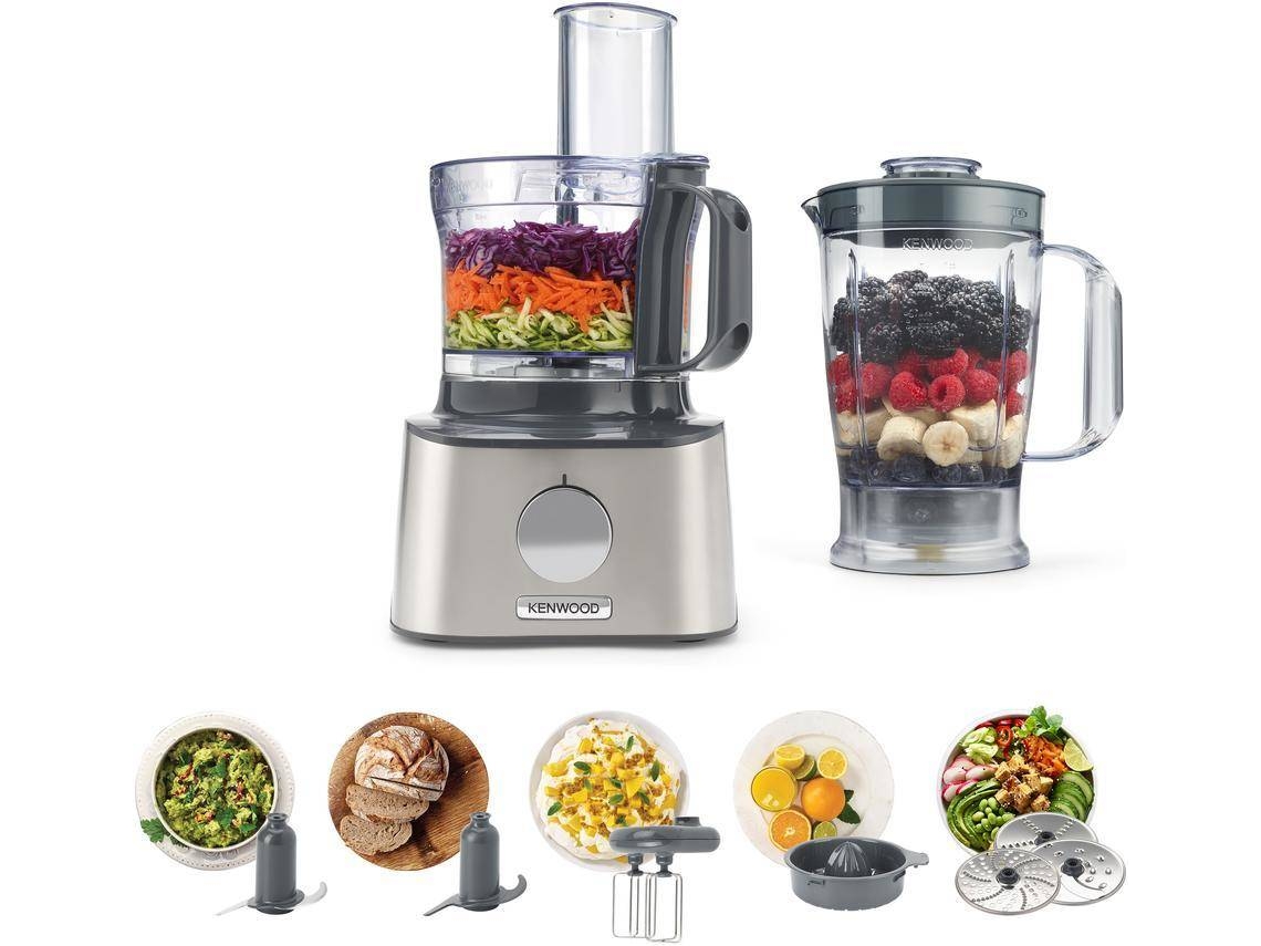 Processador de Alimentos KENWOOD MultiPro Compact FDM301SS (2.1 L - 800 W - 9 acessórios)