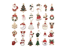 30 pingentes de natal diy esmalte dourado para acessórios S/MARCA