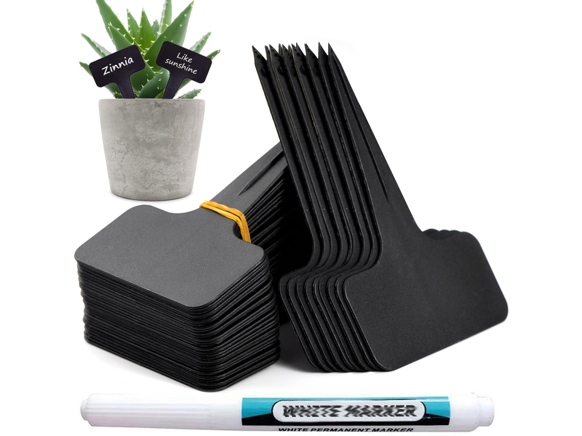Marcadores de Plantas em Plástico Branco, Resistentes e à Prova D'água AQUAFORGE