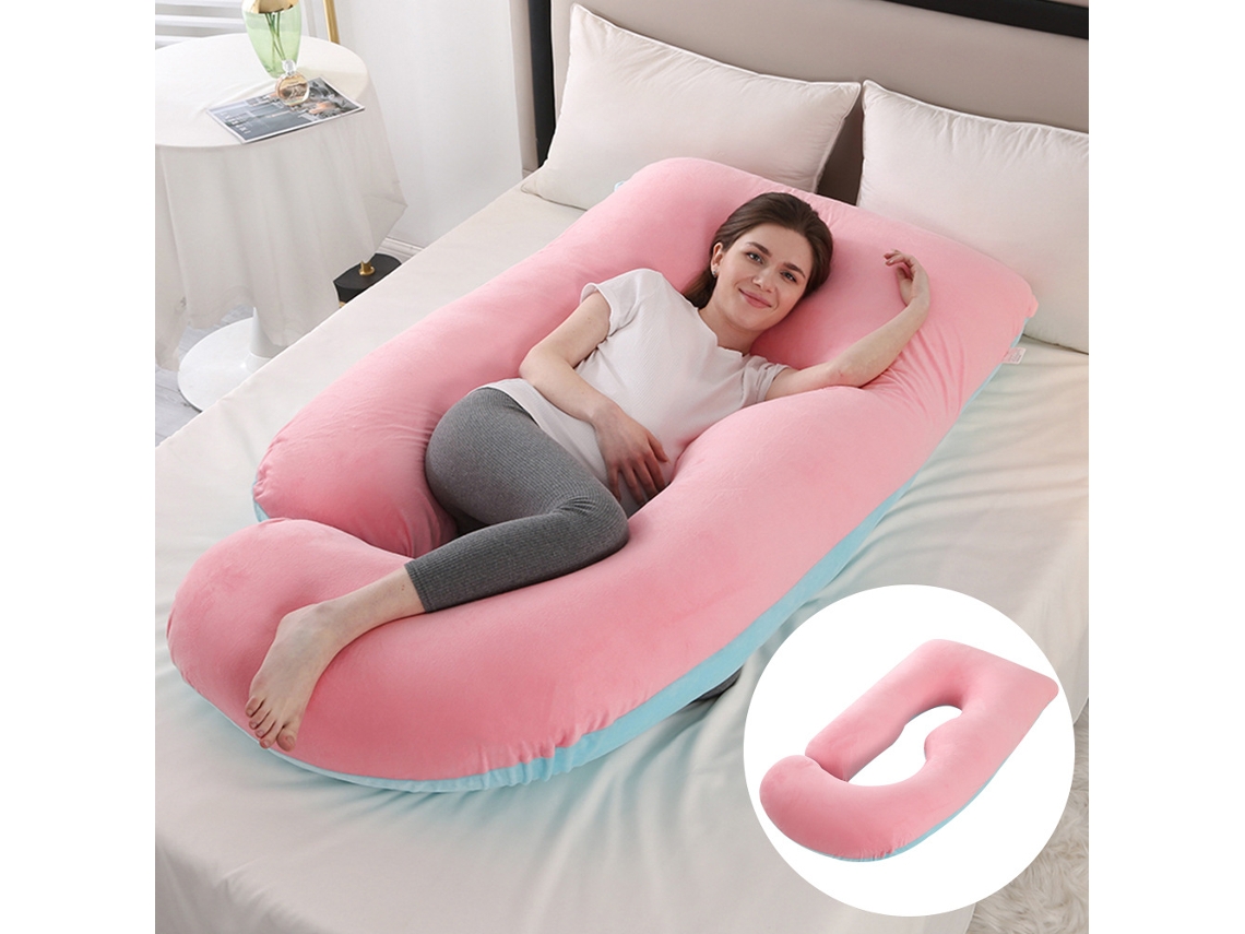 Almofada para Grávidas, Almofada de Amamentação, Suporte Abdominal, Alivia as Dores da Gravidez SPQMENT (155x75x60cm rosa e Azul)