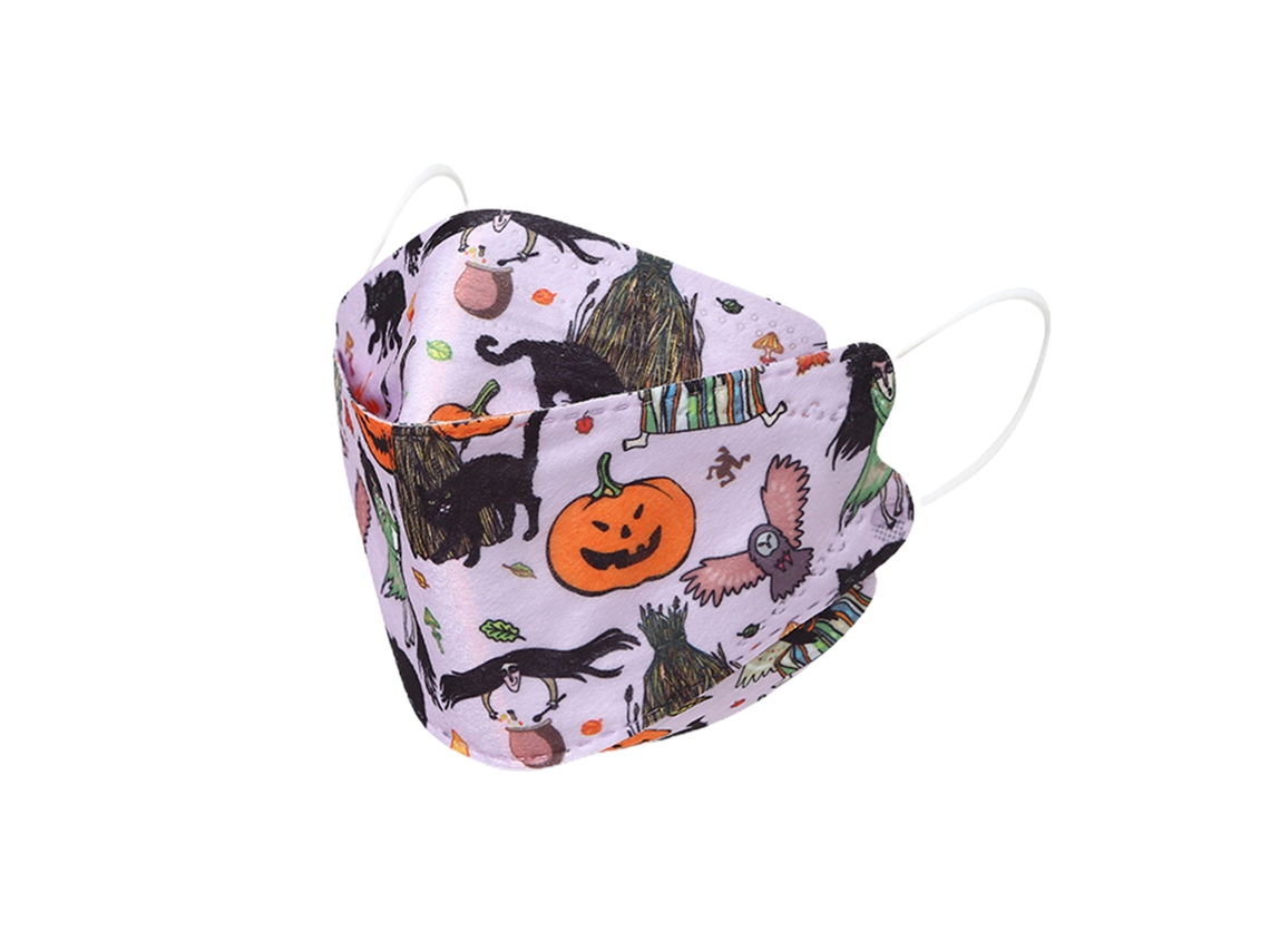 Máscara Infantil Kf94 Formato Folha Salgueiro Estilo Halloween Novo