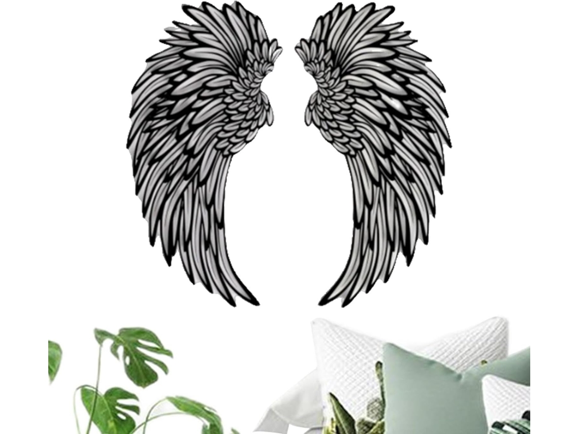 Arte De Parede Com Asas De Anjo, Escultura De Parede Moderna Em Metal Com Asas.