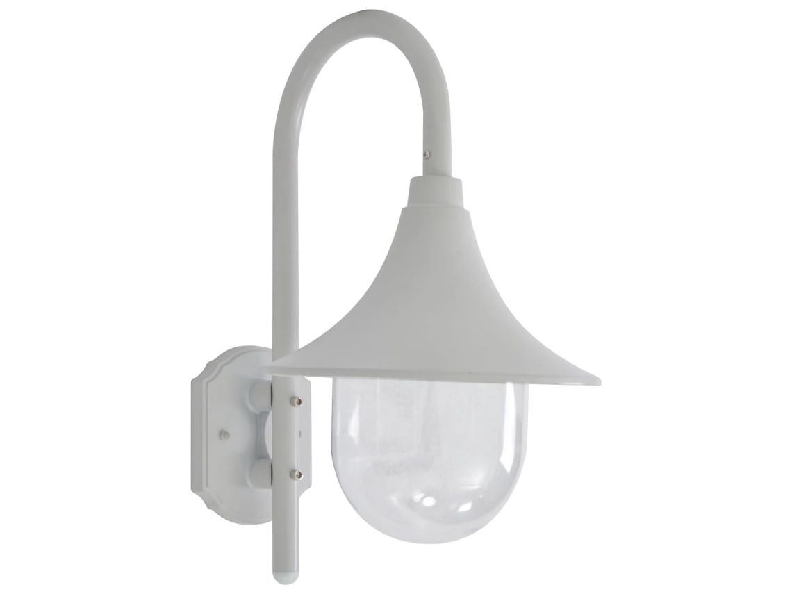 Vidaxl Candeeiro De Parede Para Jardim E27 42 Cm Alumínio Branco