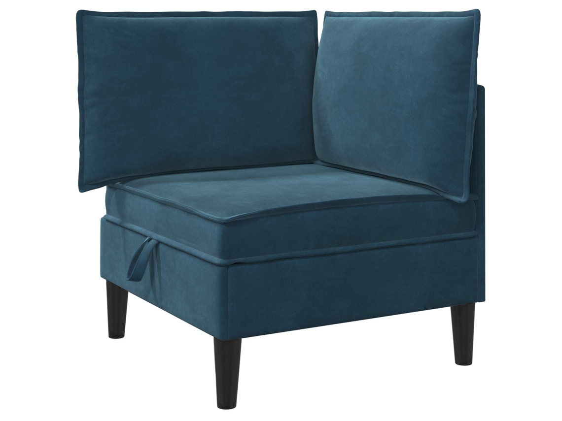 Sofá com Armazenamento Azul Veludo SYFAX