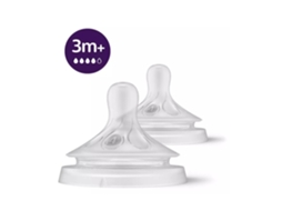 Conjunto 2 Tetinas PHILIPS AVENT Natural Response T4 SCY964/02, Fluxo Rápido, 3m+