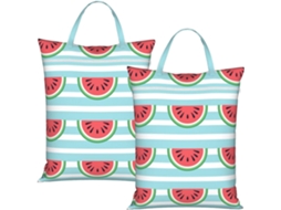 Conjunto De 2 Sacos De Roupa Suja Para Viagem (melancia Com Listras