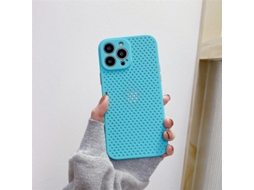 Capa Para Iphone 17 Pro Max Azul Celeste Em Silicone Com Malha Para Dissipação De Calor