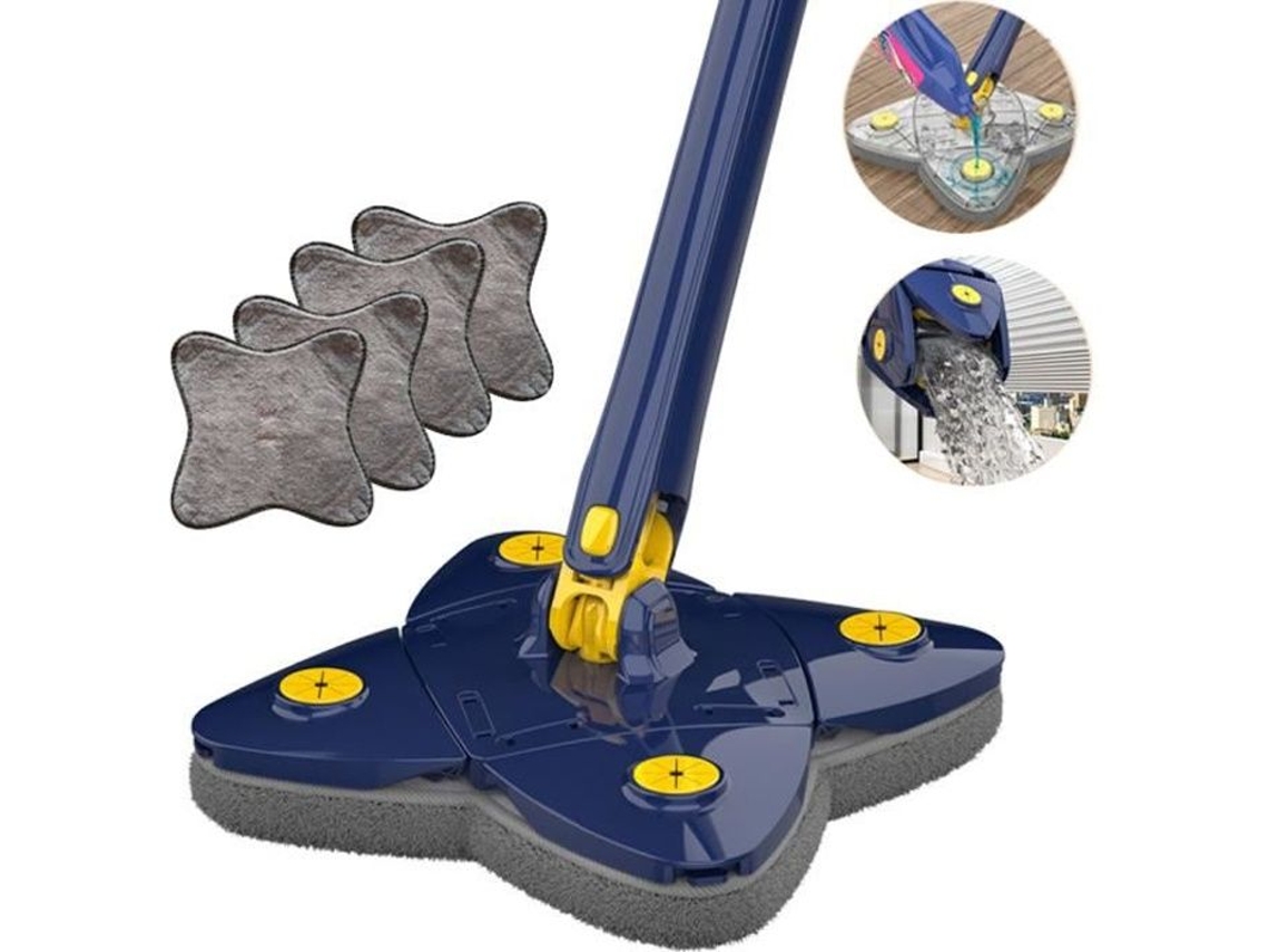 Mop com Pinça Giratória 360°, com 4 Panos AQUAFORGE