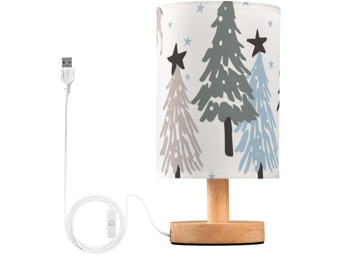 Luminária De Mesa Frodotgv Com Estampa Estrela Branca Para Espaços Pequenos, Luminária Infantil, Mesa De Cabeceira
