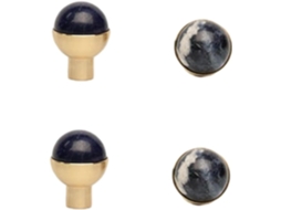 Puxadores De Armário Porta Gaveta Guarda Roupa Em Latão Com Furo Único, 26mm, Azul Qingwu