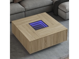 Vidaxl Mesa De Centro Luzes Led Infinity 100x100x40 Cm Carvalho Sonoma