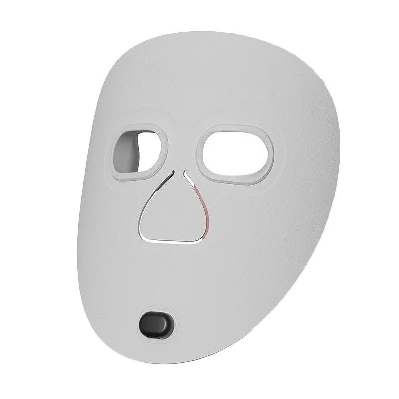 (cinza) Máscara Facial Elétrica de Aquecimento com LED e Massageador para Firmeza da Pele