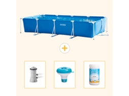 Intex Piscina Com Estrutura Retangular - 450x220x84 Cm - 4-peças Scb77