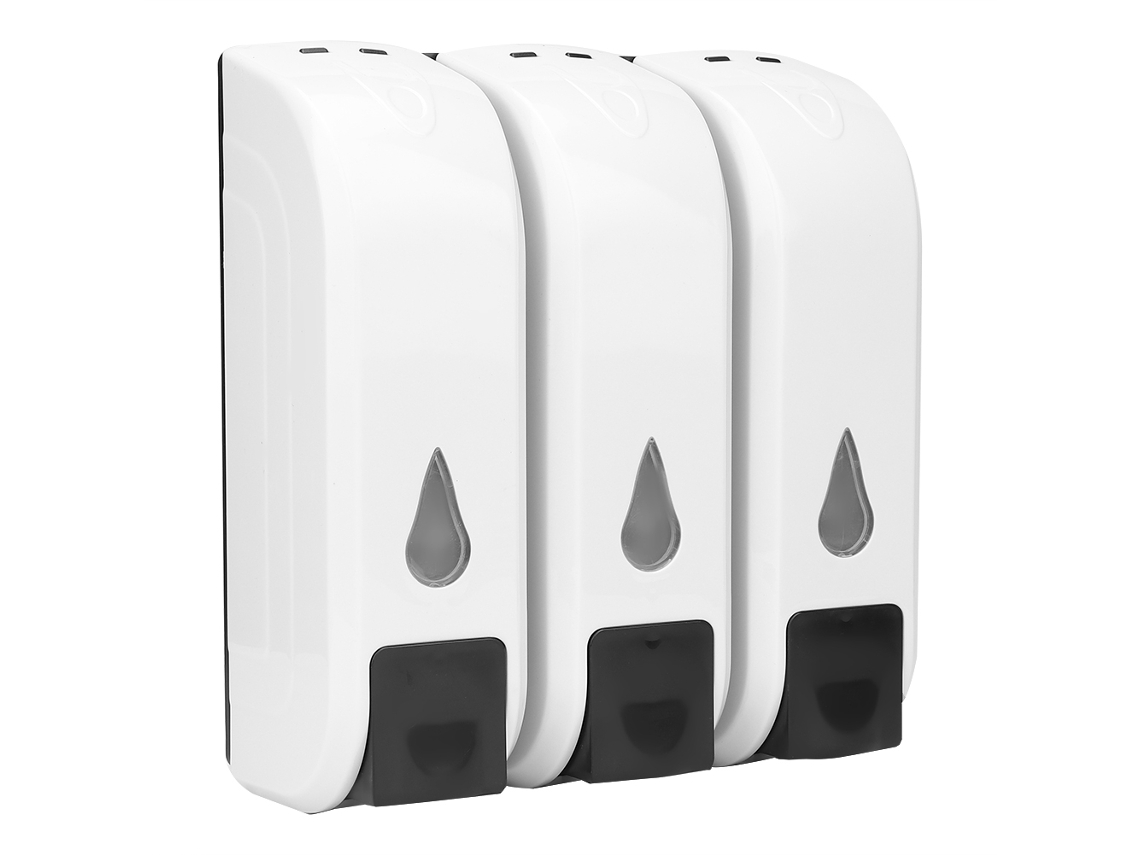 Dispensador de Sabão Parede Banheiro 380ml*3 Xampu Gel Antibacteriano Abs Resistente S/MARCA