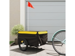 Vidaxl Reboque Para Bicicleta 45 Kg Ferro Preto E Amarelo
