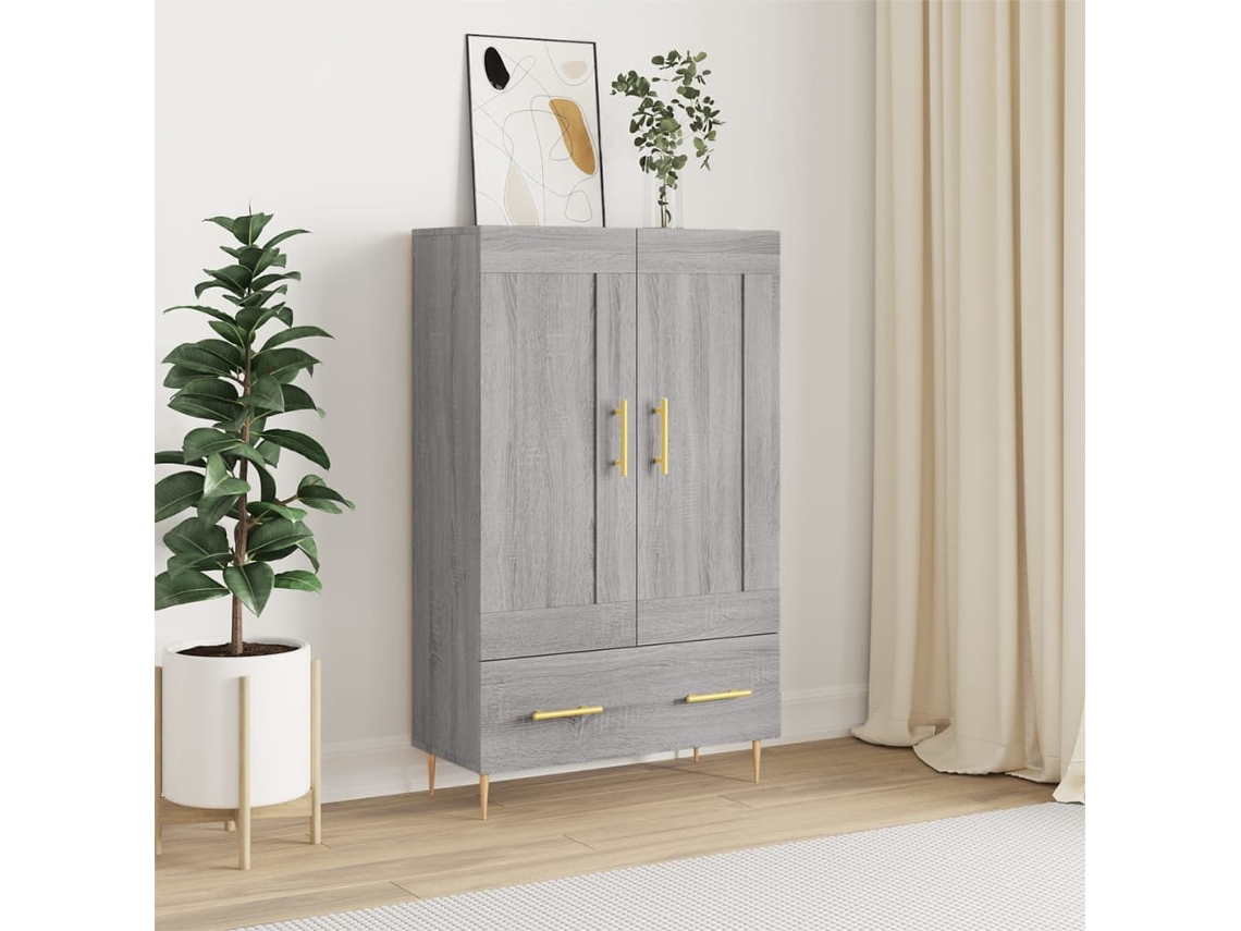 Vidaxl Armário Alto Derivados De Madeira 69,5x31x115cm Cinza Sonoma