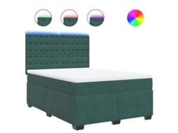 Box Spring Bed, Box Spring Beds Vidaxl Verde Veludo (140 X 190 Cm)