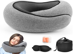 Lurelia Almofada Auricular, Espuma Viscoelástica, Ergonómica, 12v Carro, Apoio, Máscara Olhos, Bolsa Transporte, Presente, Dormir Lateral, Kit
