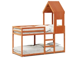 Beliche com Telhado em Pinho Maciço Castanho mel MAISON EXCLUSIVE (90x190 cm)