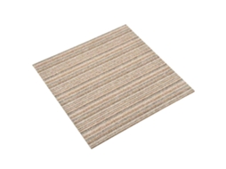 Vidaxl Tapete 20 Unid. Bege Listrado 50 X 50 Cm 100% Polipropileno